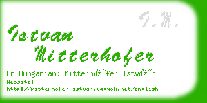 istvan mitterhofer business card